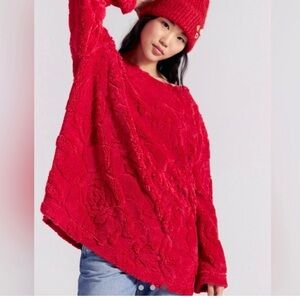 NWT Free People Women’s Calla Sherpa Sweatshirt, size small.